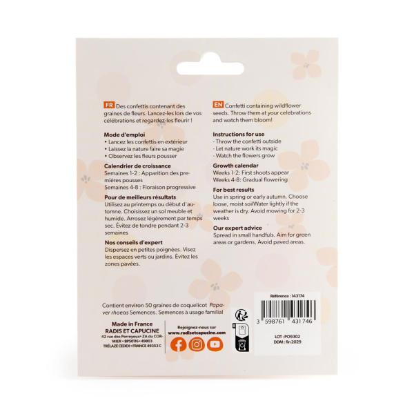 Radis et Capucine - Confettis à faire pousser - Graines de fleurs - MEDIA_PACKAGING_VERSO